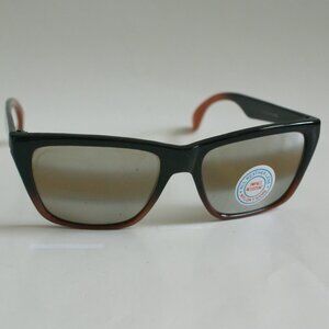 NWT TruVintage Racer style 2 tone brown nylon frame amber glass lens sunglasses